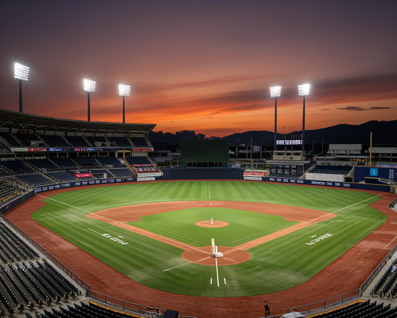 Summer Night Baseball Stadium