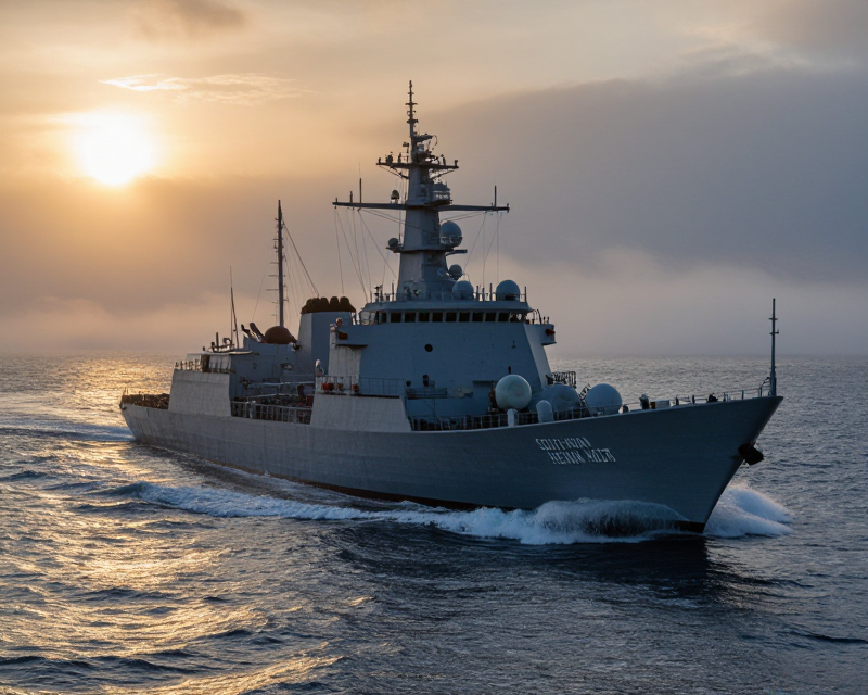 South Korean Naval Ship at Sea