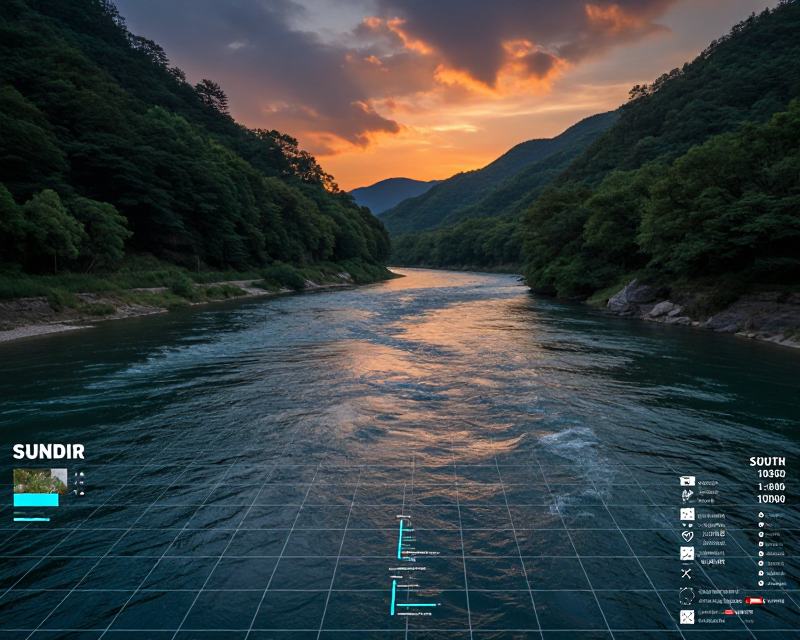 Satellite monitoring of river