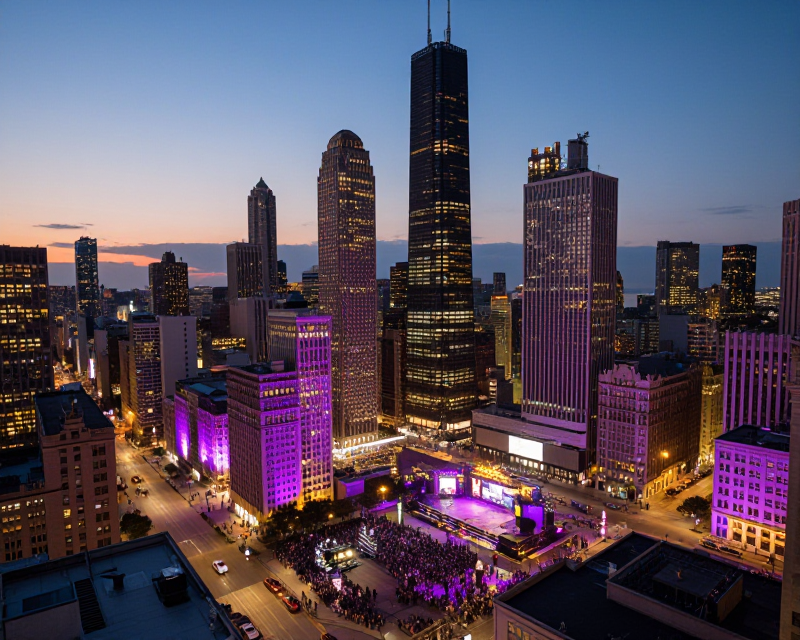 Celebratory Chicago Atmosphere for BTS