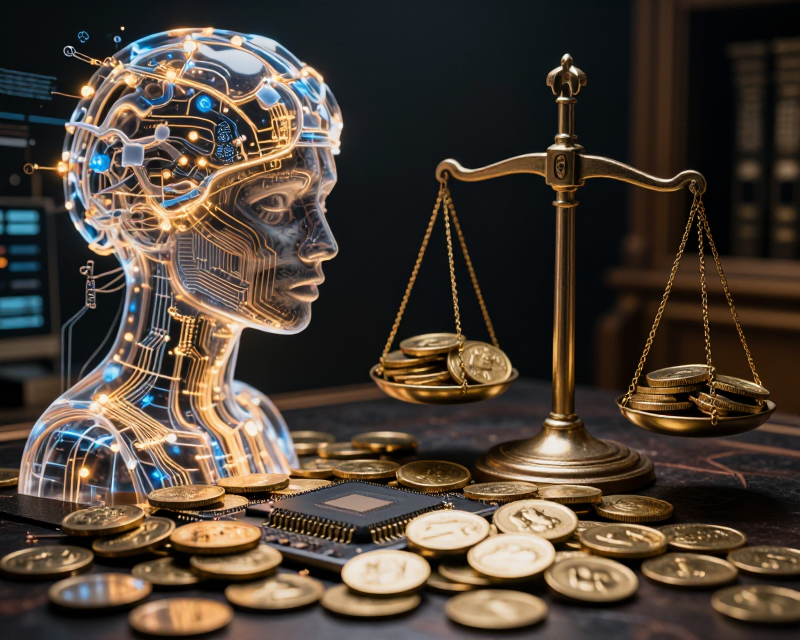 Symbolic representation of wealth inequality and AI future