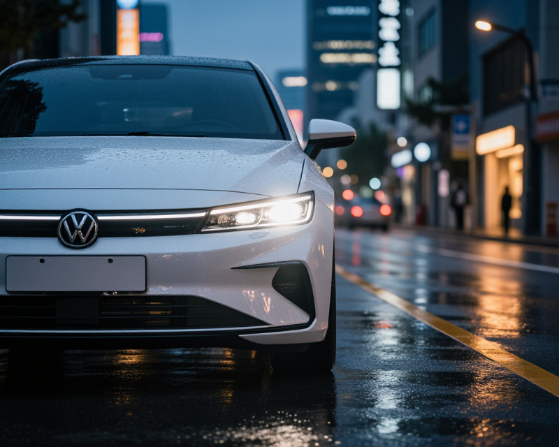 Modern Car in Seoul Twilight