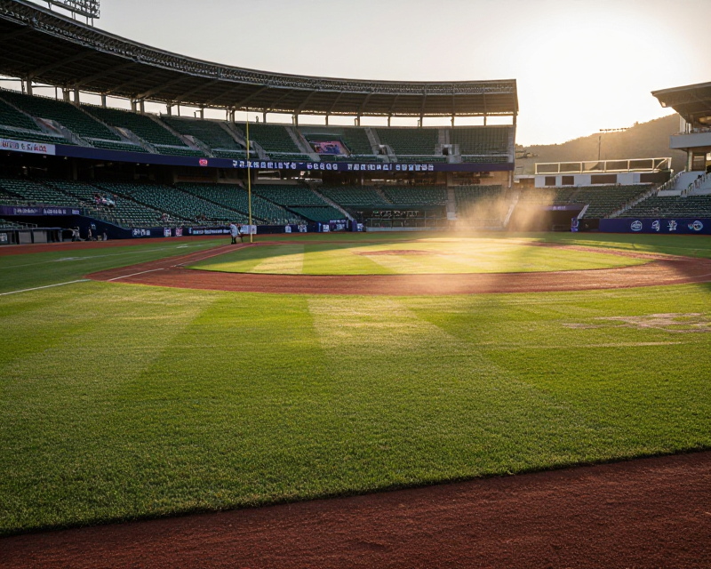 Korean Baseball Stadium at Dusk