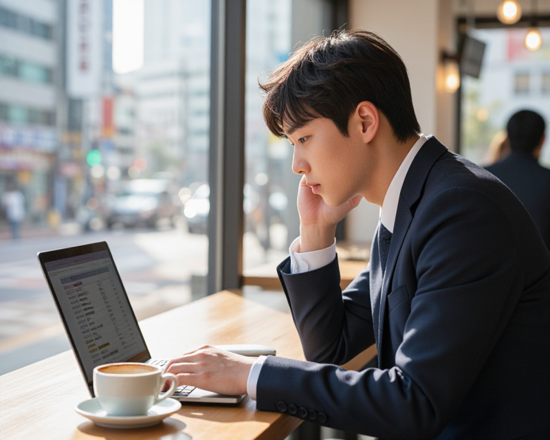 Young Korean professional preparing for career
